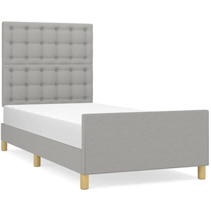 vidaXL Cadre de lit avec tête de lit Gris clair 80x200 cm Tissu pas cher