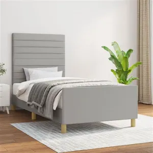 vidaXL Cadre de lit avec tête de lit Gris clair 80x200 cm Tissu pas cher