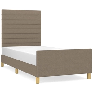 vidaXL Cadre de lit avec tête de lit Taupe 80x200 cm Tissu pas cher