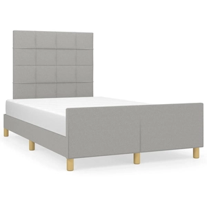 vidaXL Cadre de lit avec tête de lit Gris clair 160x200 cm Tissu pas cher