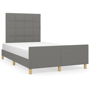vidaXL Cadre de lit avec tête de lit Gris foncé 120x200 cm Tissu pas cher