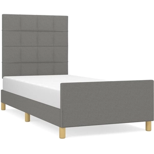 vidaXL Cadre de lit avec tête de lit Gris foncé 80x200 cm Tissu pas cher