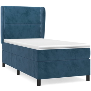 vidaXL Sommier à lattes de lit avec matelas Bleu foncé 100x200 cm pas cher