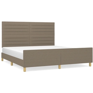 vidaXL Cadre de lit avec tête de lit Taupe 180x200 cm Tissu pas cher