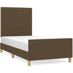 vidaXL Cadre de lit avec tête de lit marron foncé 80x200 cm Tissu pas cher