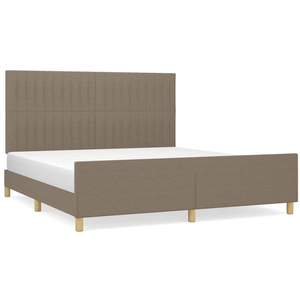 vidaXL Cadre de lit avec tête de lit Taupe 160x200 cm Tissu