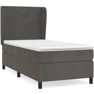 vidaXL Sommier à lattes de lit et matelas Gris foncé 80x200 cm Velours pas cher