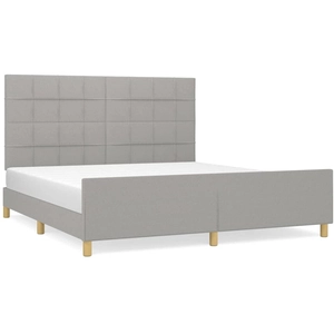 vidaXL Cadre de lit avec tête de lit Gris clair 180x200 cm pas cher