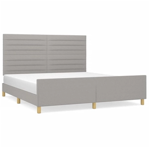 vidaXL Cadre de lit avec tête de lit Gris clair 180x200 cm pas cher