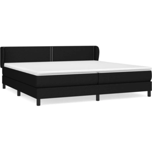 vidaXL Sommier à lattes de lit avec matelas Noir 200x200 cm Tissu pas cher