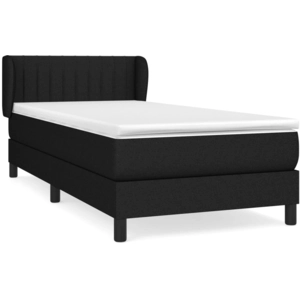 vidaXL Sommier à lattes de lit avec matelas Noir 140x190 cm Tissu pas cher