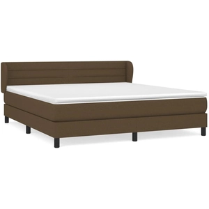 vidaXL Sommier à lattes de lit avec matelas Marron foncé 160x200 cm pas cher