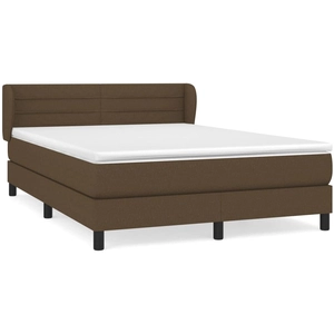 vidaXL Sommier à lattes de lit avec matelas Marron foncé 140x200 cm pas cher