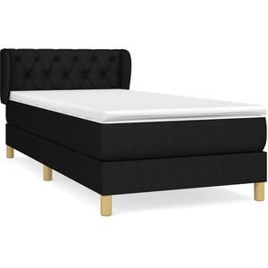 vidaXL Sommier à lattes de lit avec matelas Noir 180x200 cm Tissu pas cher