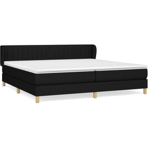 vidaXL Sommier à lattes de lit avec matelas Noir 200x200 cm Tissu pas cher