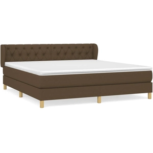 vidaXL Sommier à lattes de lit avec matelas Marron foncé 180x200 cm pas cher