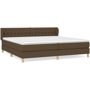 vidaXL Sommier à lattes de lit avec matelas Marron foncé 200x200 cm pas cher