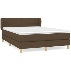 vidaXL Sommier à lattes de lit avec matelas Marron foncé 140x200 cm pas cher