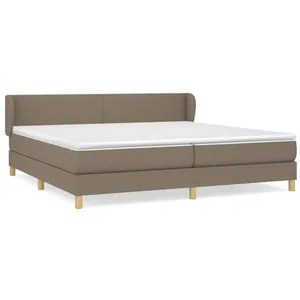 vidaXL Sommier à lattes de lit avec matelas Taupe 200x200 cm Tissu pas cher
