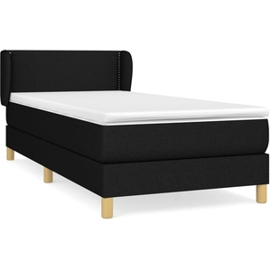vidaXL Sommier à lattes de lit et matelas Noir 80x200 cm Tissu pas cher