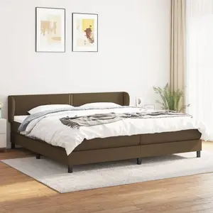 vidaXL Sommier à lattes de lit avec matelas Marron foncé 200x200 cm pas cher
