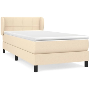 vidaXL Sommier à lattes de lit avec matelas Crème 80x200 cm Tissu pas cher