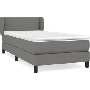 vidaXL Sommier à lattes de lit avec matelas Gris foncé 180x200cm Tissu pas cher