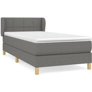 vidaXL Sommier à lattes de lit avec matelas Gris clair 140x200cm Tissu pas cher