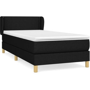vidaXL Sommier à lattes de lit avec matelas Noir 140x200 cm Tissu pas cher