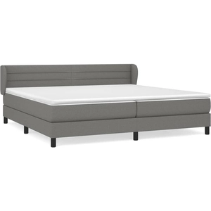 vidaXL Sommier à lattes de lit avec matelas Gris foncé 180x200cm Tissu pas cher