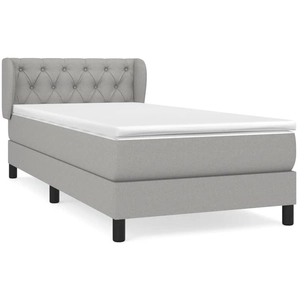 vidaXL Sommier à lattes de lit avec matelas Gris clair 80x200 cm Tissu pas cher