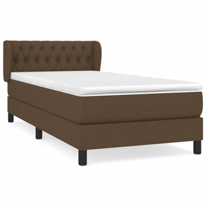 vidaXL Sommier à lattes de lit avec matelas Marron foncé 140x190 cm pas cher
