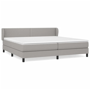 vidaXL Sommier à lattes de lit avec matelas Gris clair 200x200cm Tissu pas cher