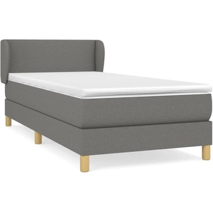 vidaXL Sommier à lattes de lit et matelas Gris foncé 90x190 cm Tissu pas cher