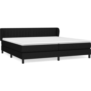 vidaXL Sommier à lattes de lit avec matelas Noir 200x200 cm Tissu pas cher