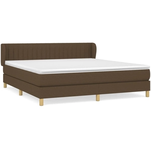 vidaXL Sommier à lattes de lit avec matelas Marron foncé 180x200 cm pas cher