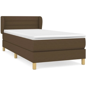 vidaXL Sommier à lattes de lit avec matelas Marron foncé 140x190 cm pas cher