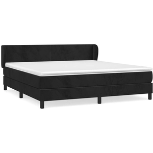 vidaXL Sommier à lattes de lit avec matelas Noir 180x200 cm Velours pas cher