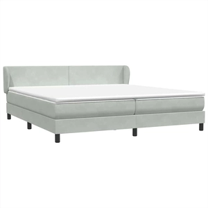 vidaXL Sommier à lattes de lit et matelas Gris clair 200x200cm Velours pas cher