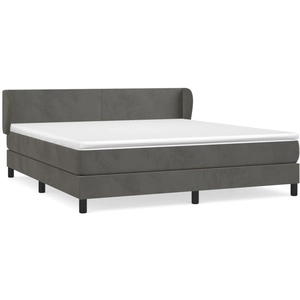 vidaXL Sommier à lattes de lit et matelas Gris foncé 200x200cm Velours pas cher