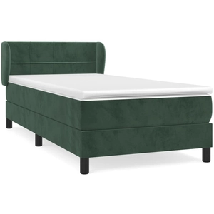 vidaXL Sommier à lattes de lit et matelas Vert foncé 80x200 cm Velours pas cher