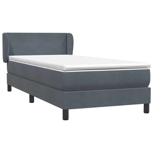 vidaXL Sommier à lattes de lit et matelas Gris foncé 140x200cm Velours pas cher