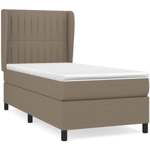 vidaXL Sommier à lattes de lit avec matelas Taupe 80x200 cm Tissu pas cher