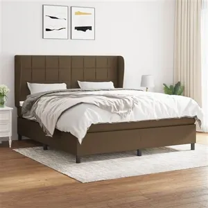 vidaXL Sommier à lattes de lit avec matelas Marron foncé 180x200 cm pas cher