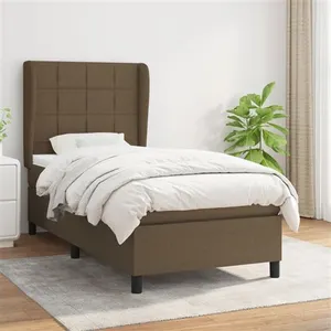 vidaXL Sommier à lattes de lit avec matelas Marron foncé 90x190 cm pas cher