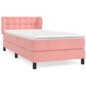 vidaXL Sommier à lattes de lit et matelas Rose 80x200 cm Velours pas cher
