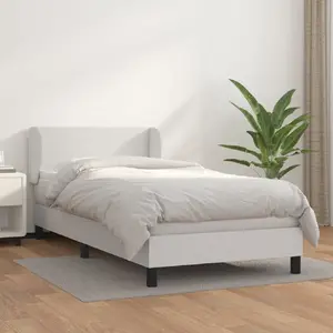vidaXL Sommier à lattes de lit avec matelas Blanc 80x200 cm Similicuir pas cher