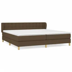 vidaXL Sommier à lattes de lit avec matelas Marron foncé 200x200 cm pas cher
