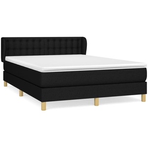vidaXL Sommier à lattes de lit avec matelas Noir 160x200 cm Tissu pas cher