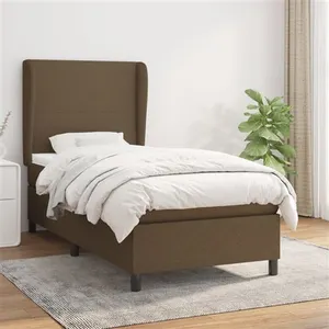 vidaXL Sommier à lattes de lit avec matelas Marron foncé 100x200 cm pas cher